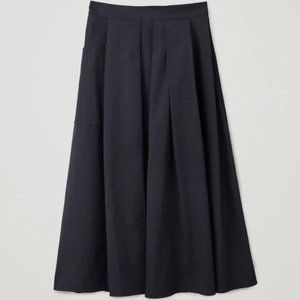 Cos A-line Skirt With Buttons In Black, Size 4